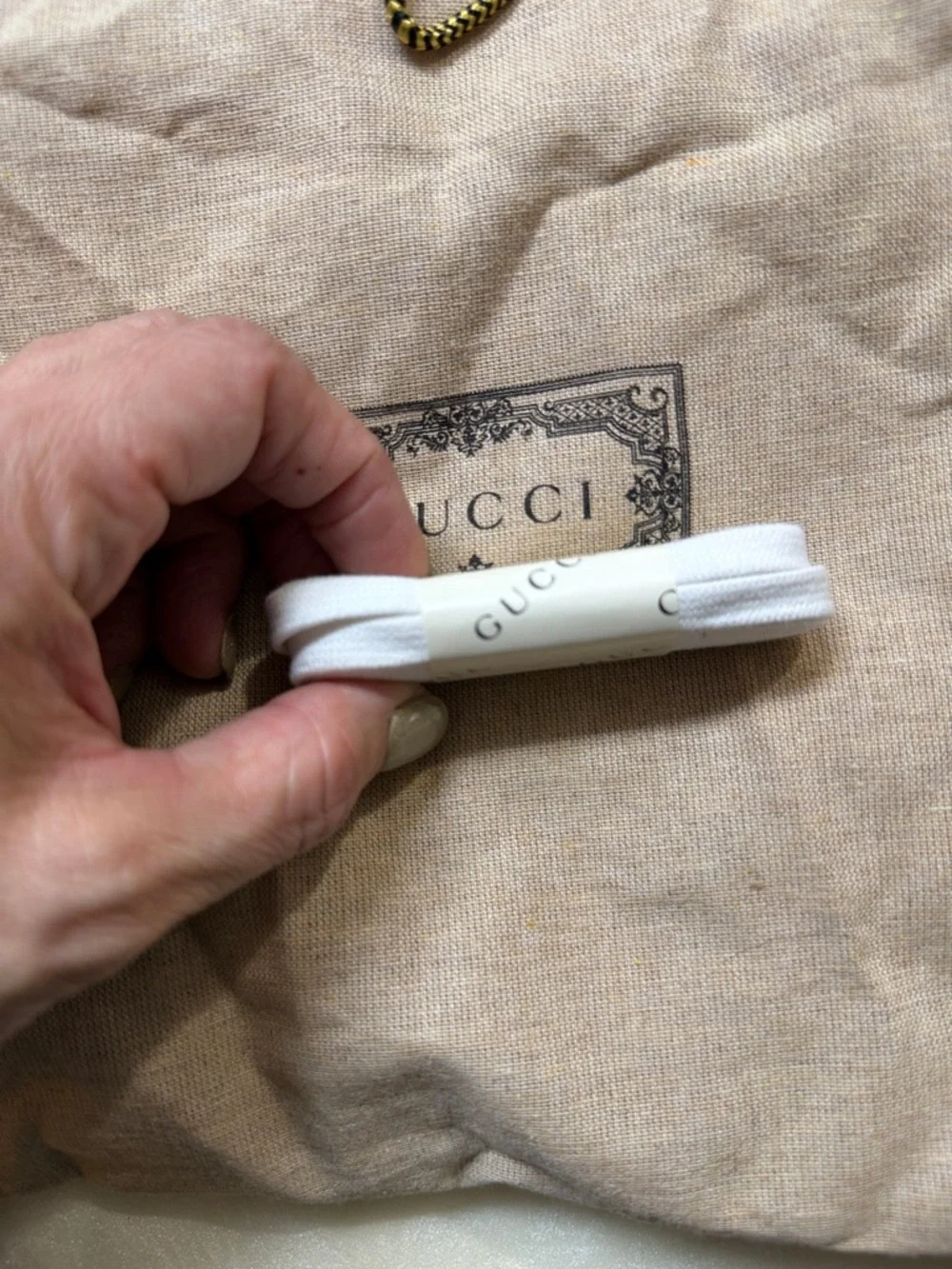 Gucci White Round Cotton Shoelaces Replacement